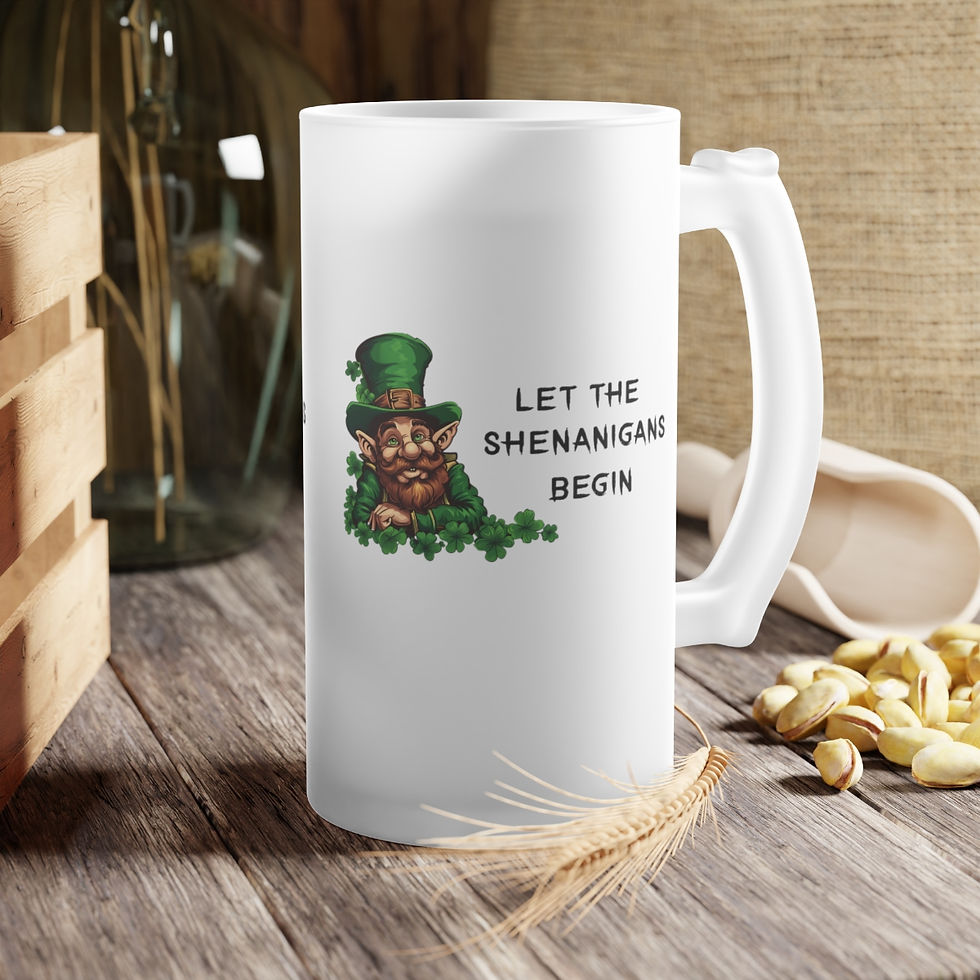 Let the Shenanigans Begin Frosted Glass Beer Mug