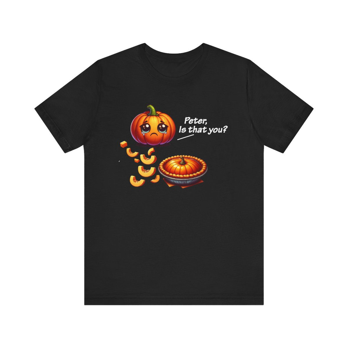 Funny Pumpkin Pie Unisex Short Sleeve Tee for Fall Celebrations
