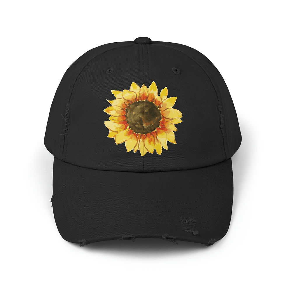 Sunflower Unisex Distressed Cap