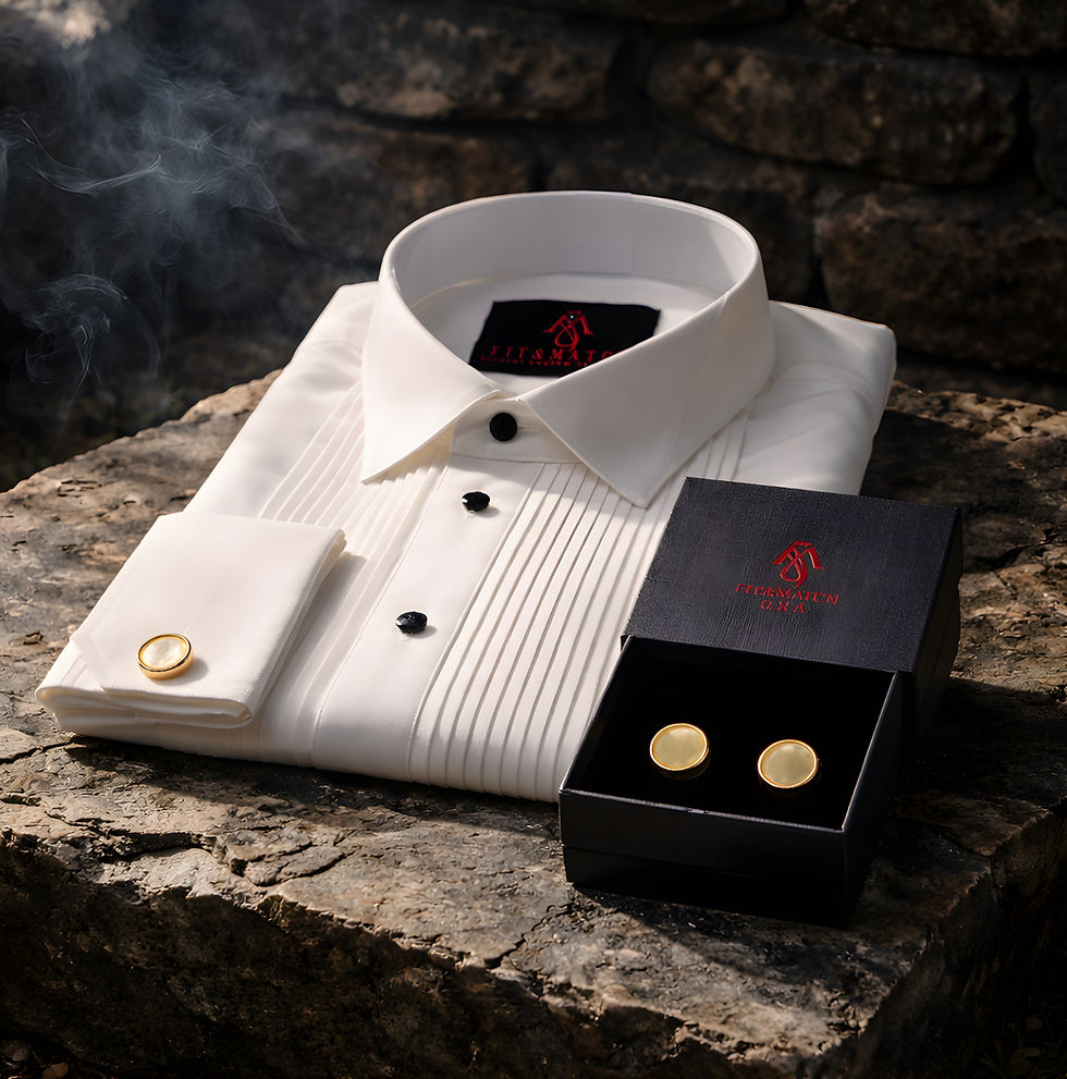 Thumbnail: Rose Gold Cufflink with White Silver design