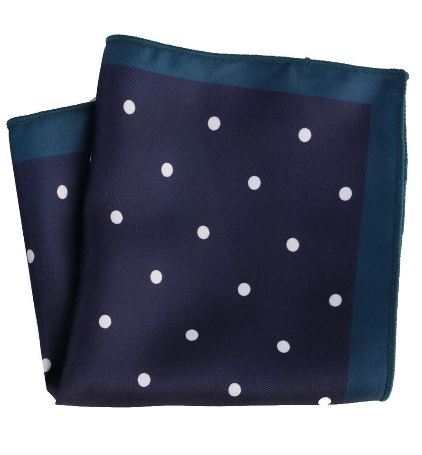 Navy PoklaDots Desgin With outer Teal