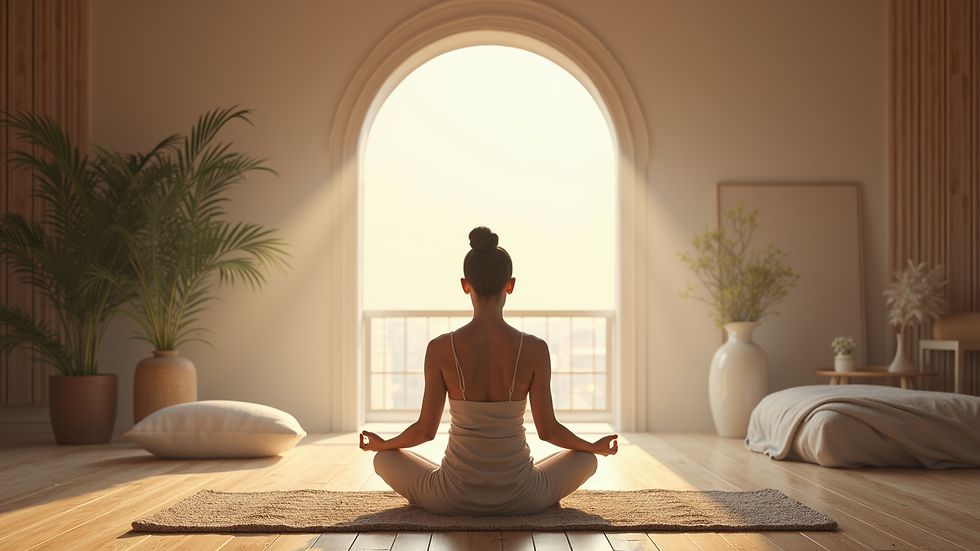 Close-up view of a calming meditation space