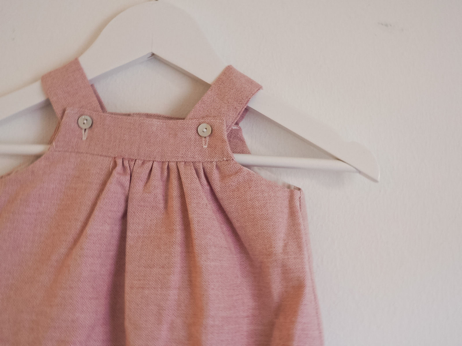 Flanell-Strampler Fischgrätenmuster Rosa