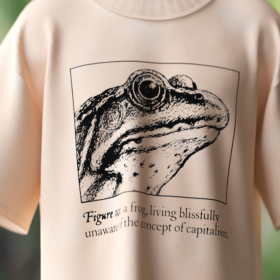 a frog living blissfully unaware of the concept of capitalism t shirt