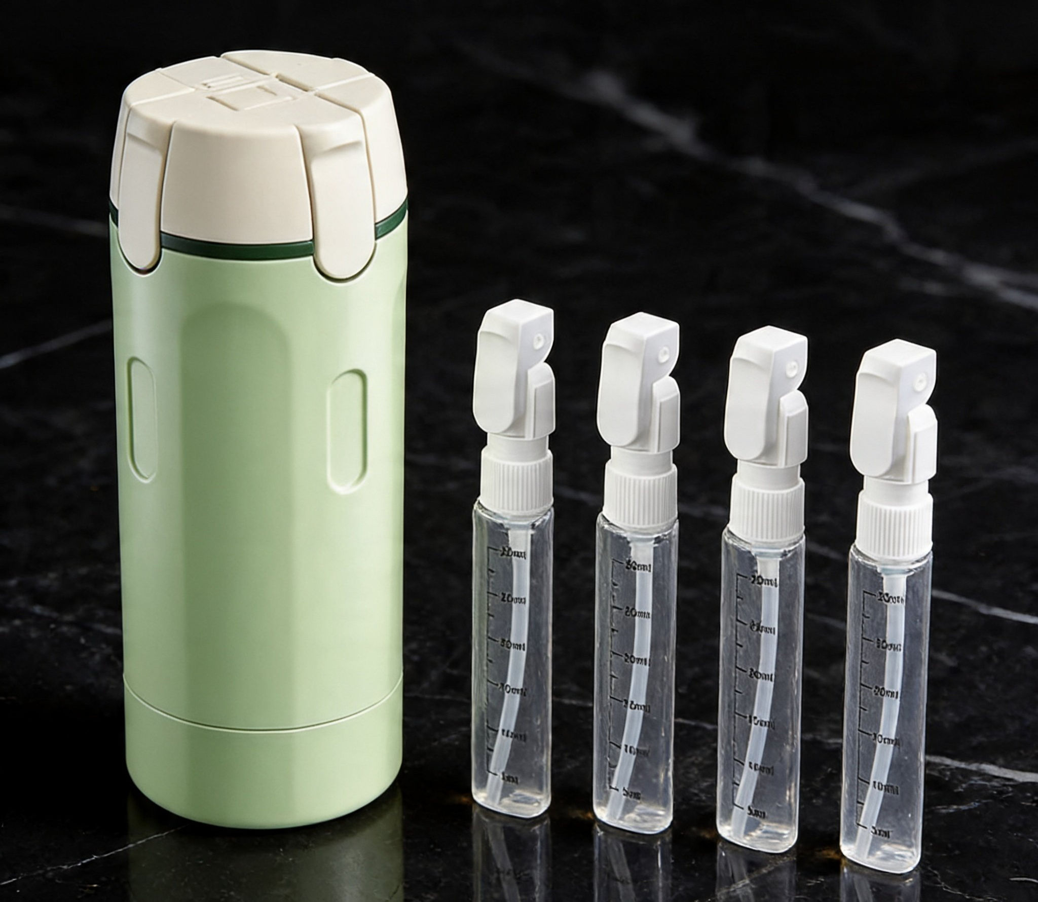 PackOne™ — 4-in-1 Travel Dispenser