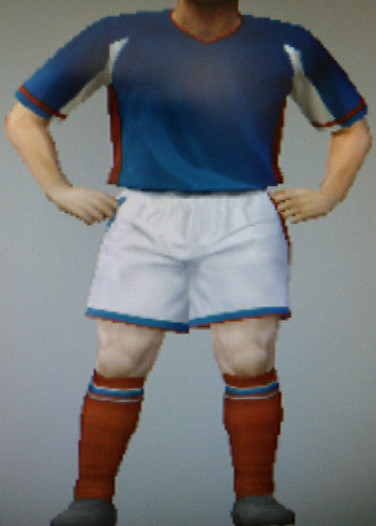Glasgow Rovers FFC blue shirts, white shorts, red socks