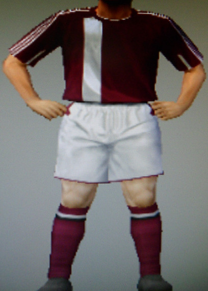 Northampton United FFC maroon shirts with white trim, white shorts & socks