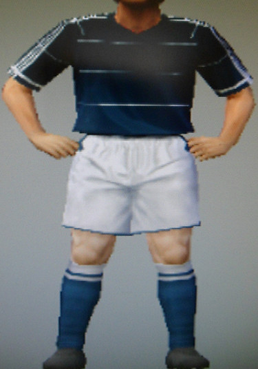 Blackburn Athletic FFC navy blue shirts & socks with white trim & white shorts