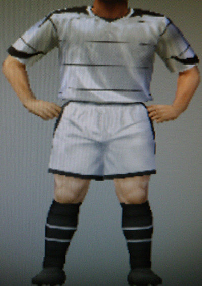 Derby City FFC white shirts & shorts, black socks & trim