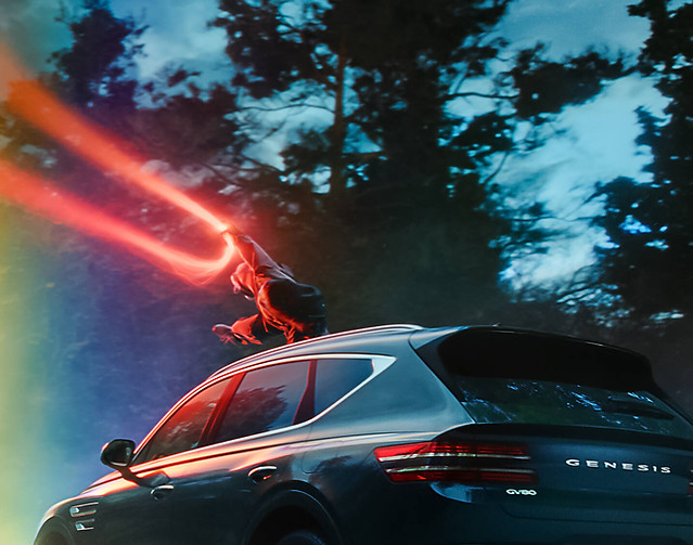 Genesis Room for Imagination - the rainbow pulls the girl out of the vehicle