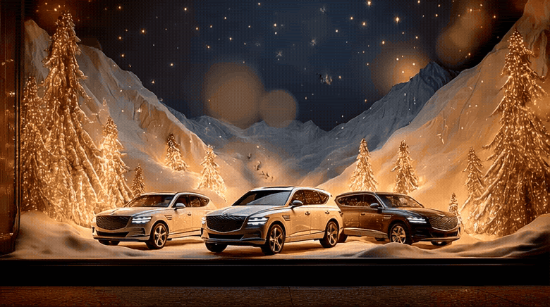 AI generated image of a family of cars