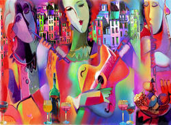 Three Women Playing Music