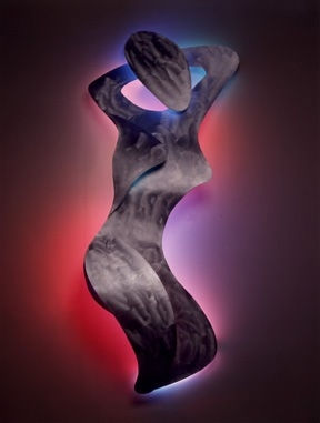 Woman Wall Sculpture With Neon 3