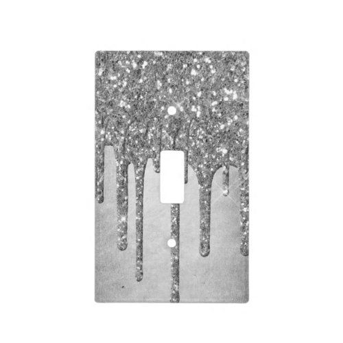 Hot Review! Dripping Silver Glitter | Diamond Platinum Sparkle Light Switch Cover