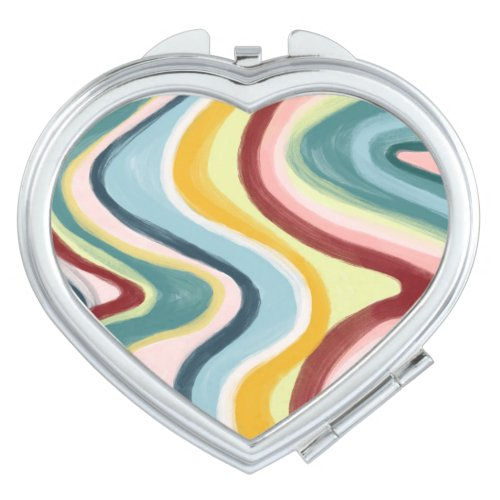 Top 10! Colorful Stripes Waves Minimalist Simple Bold Compact Mirror