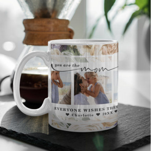 Hot Review! Mother's Day | Floral Three Photo Collage Coffee Mug
