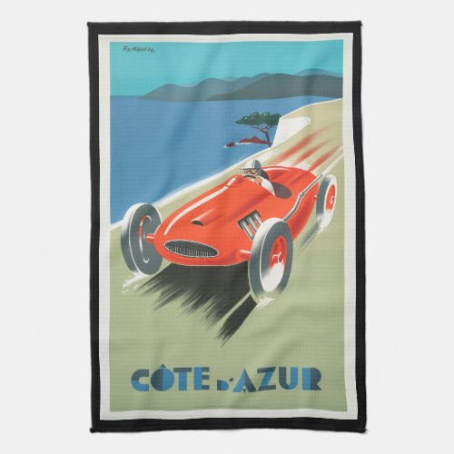 Hot Review! Vintage Travel Cote d'Azur France Red Race Car Towel