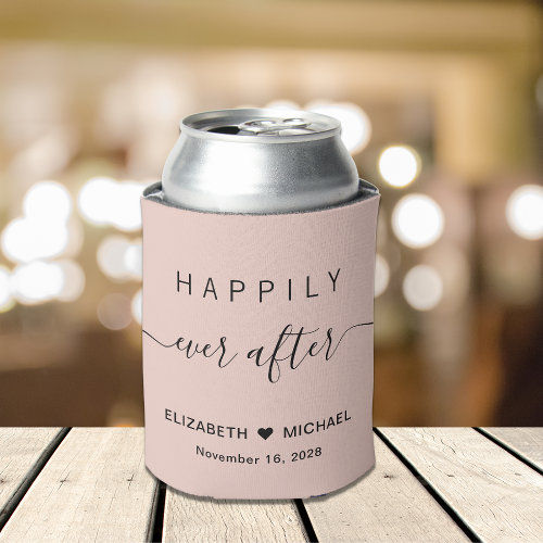Best Deals! Wedding Happily Ever After Blush Pink Can Cooler