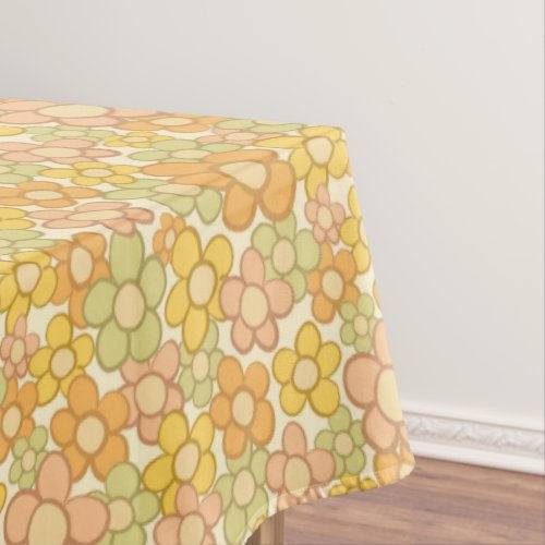 Best Price! Vintage Groovy Daisy Floral Print Hippie 60s 70s Tablecloth