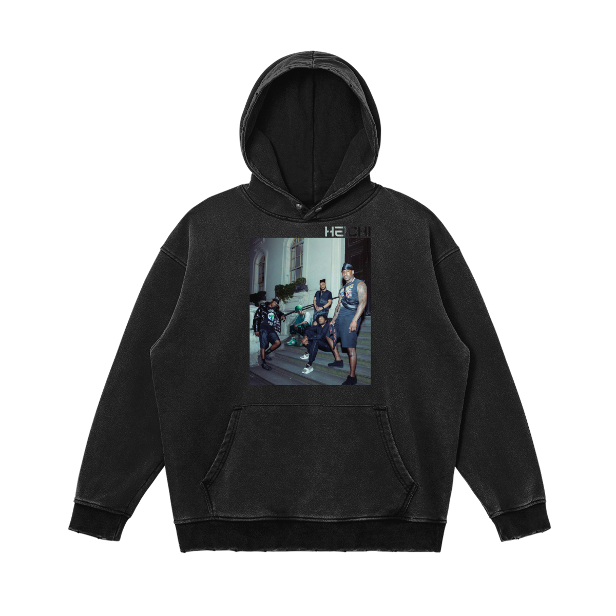 BBK x Zoro - Shibuya Acid Wash Snap Collar Hoodie
