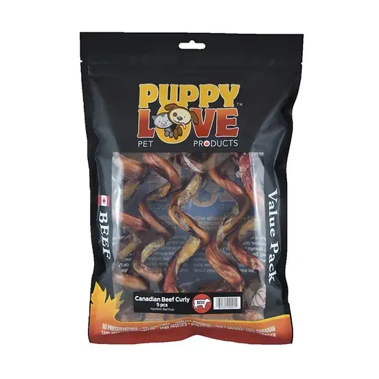PuppyLove - Paquet économique de bully stick curly (5)