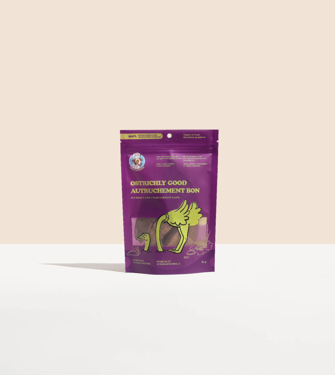 Chien Gourmand - Morceaux d'autruche lyophilisés