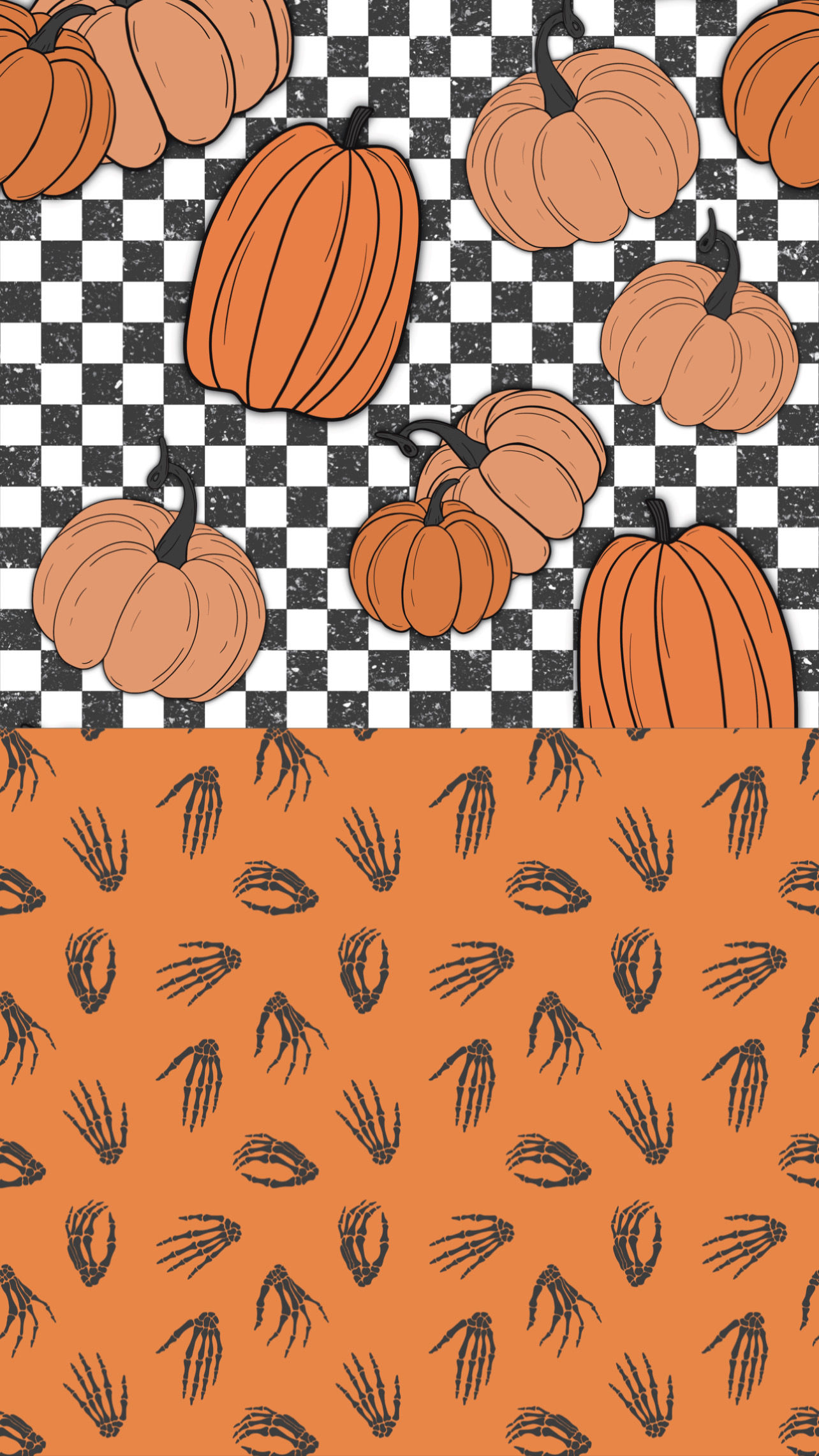 Pumpkin on checkers