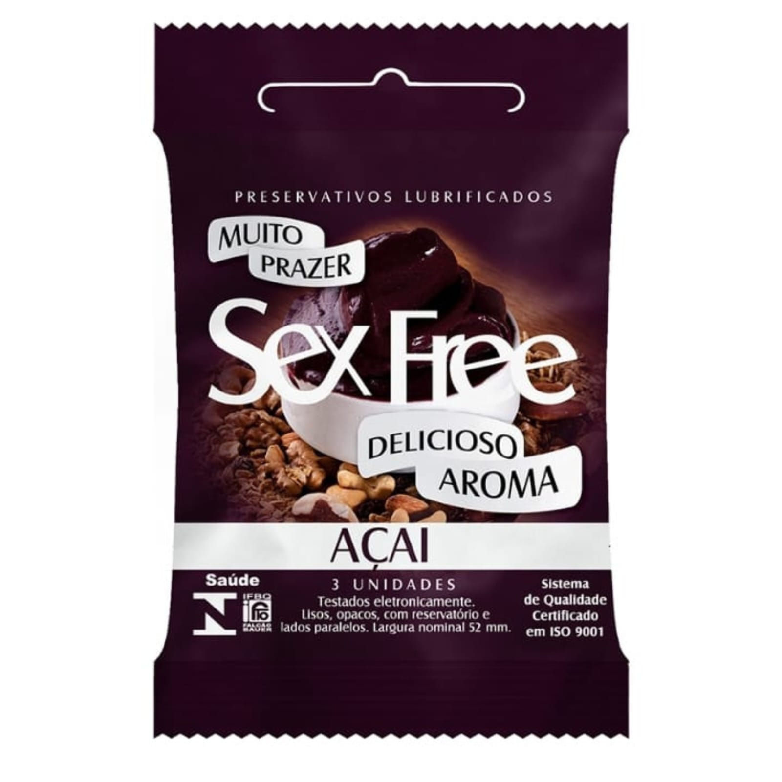 Preservativo Lubrificado Sex Free - Aroma Açai