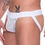Miniatura: Cueca Jockstrap Arrastão Branca Sem Forro