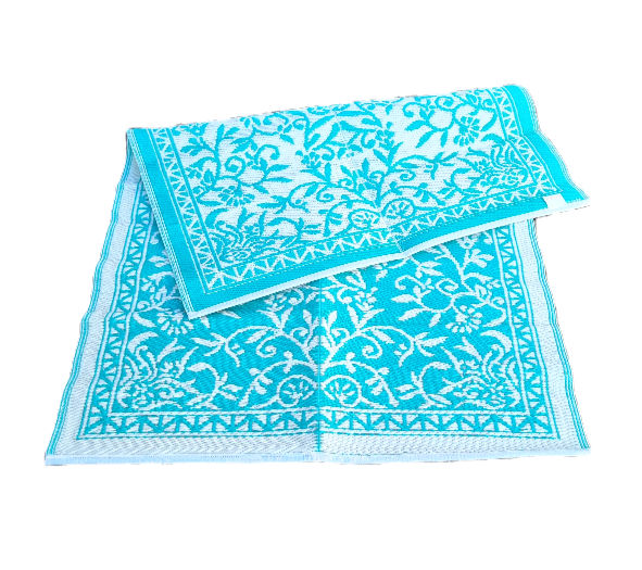 plastic vloerkleed turquoise