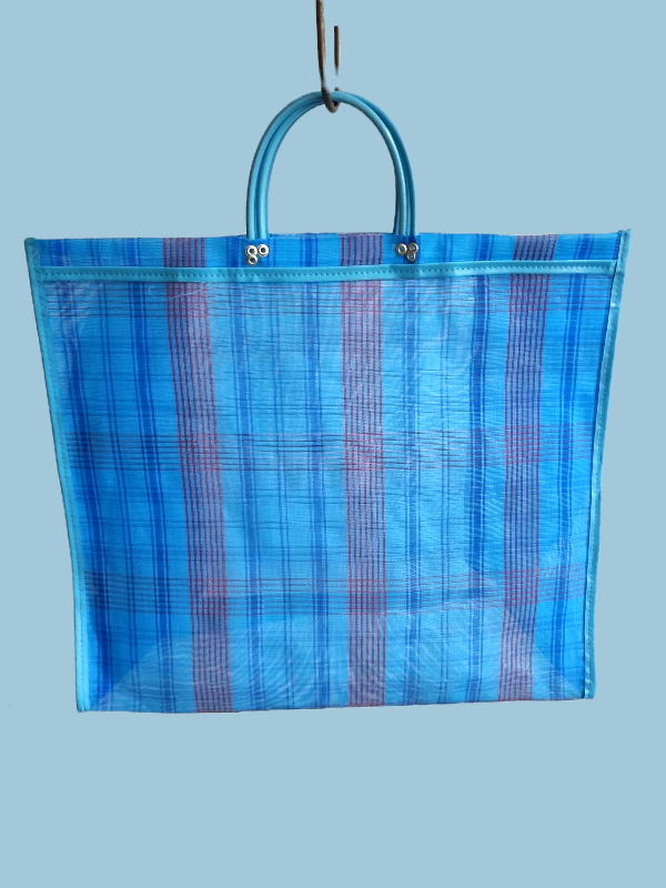 Nylon shopper L Mex blauw