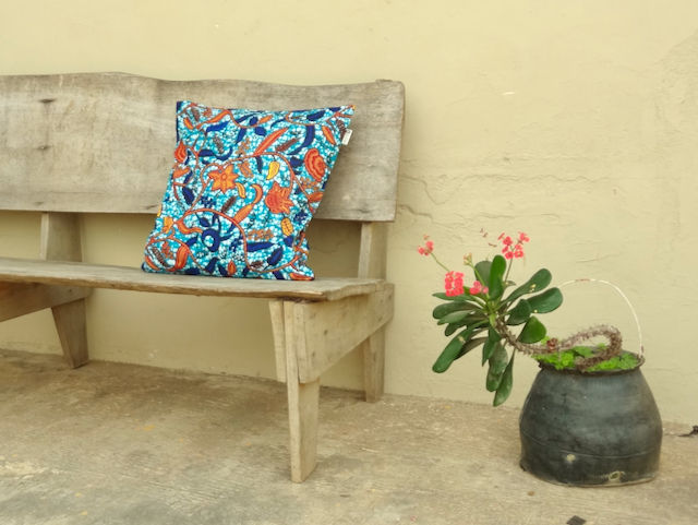 Kussenhoes paisly oranje/blauw/turquoise