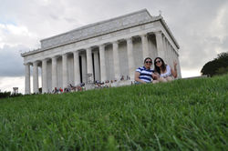 006l Nigar (17 KY) & Deniz (17 Ikt) in front of the Lincoln Memorial Washington