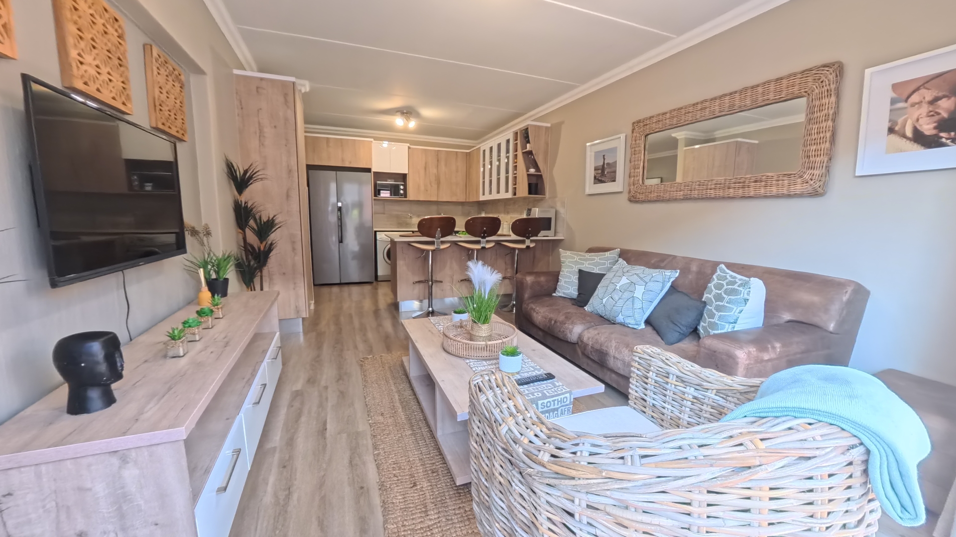 Spacious modern living room interior