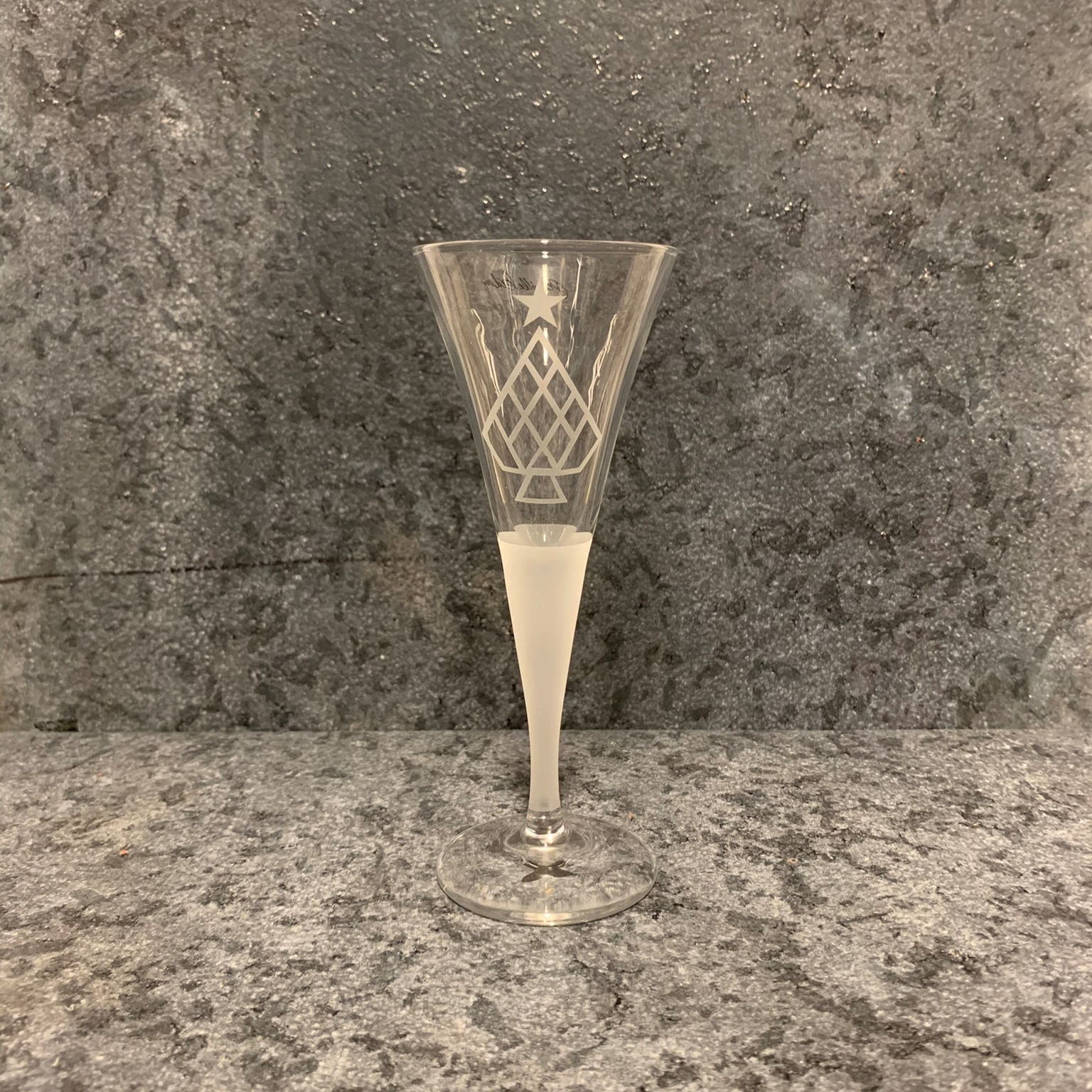 Snapseglas, juletræ sandblæst