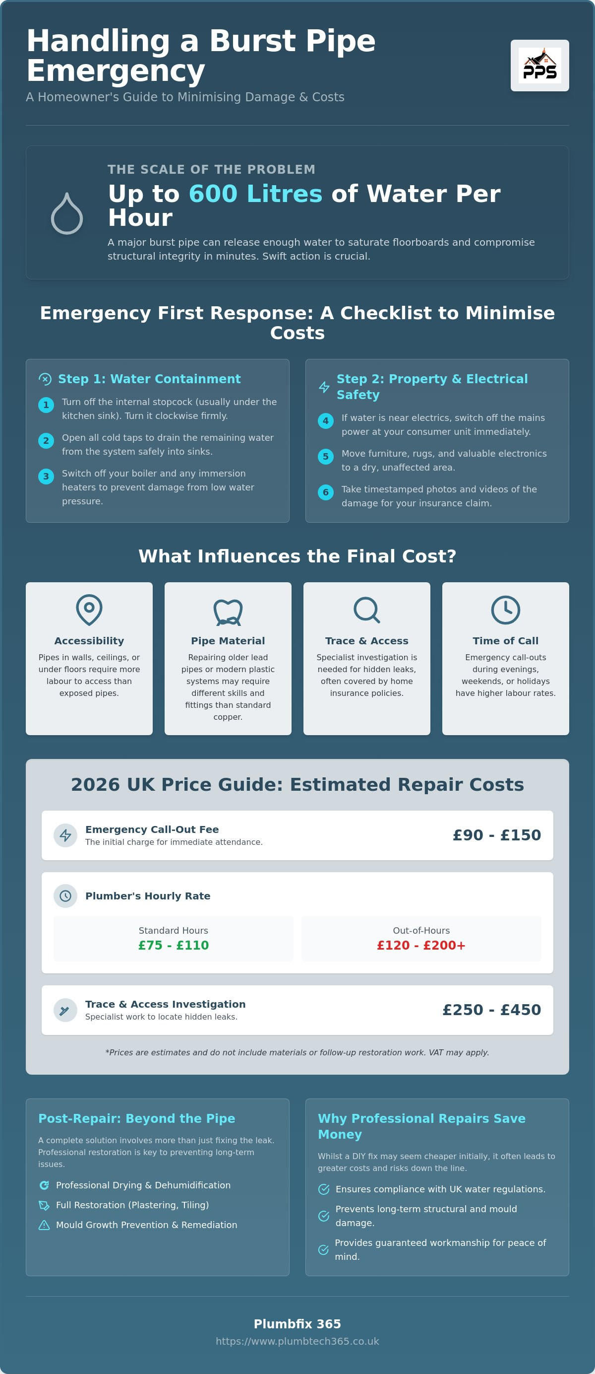 Cost of fixing a burst pipe