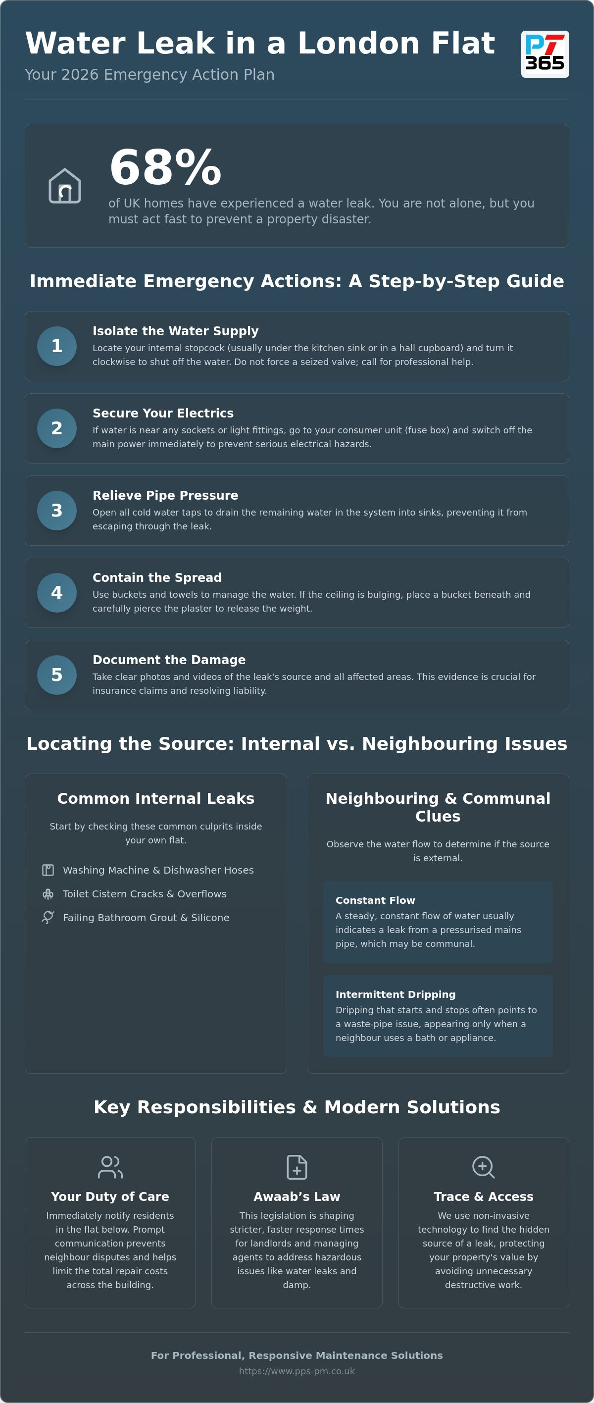 What to do if you have a water leak in a flat London