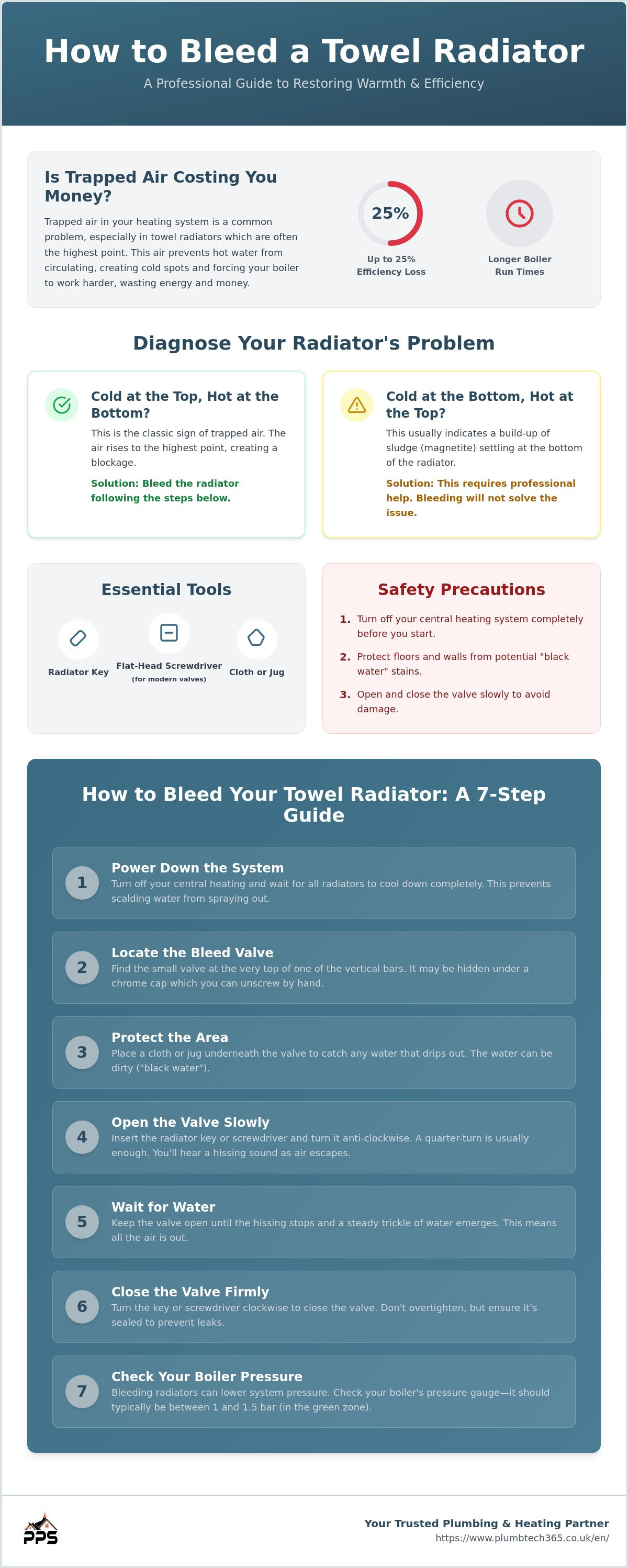 How to bleed a towel radiator