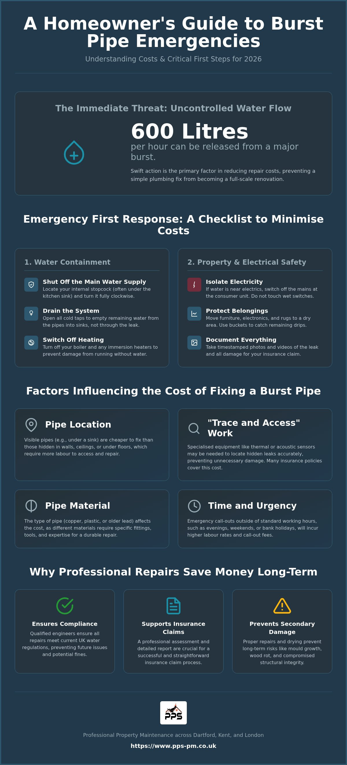 Cost of fixing a burst pipe
