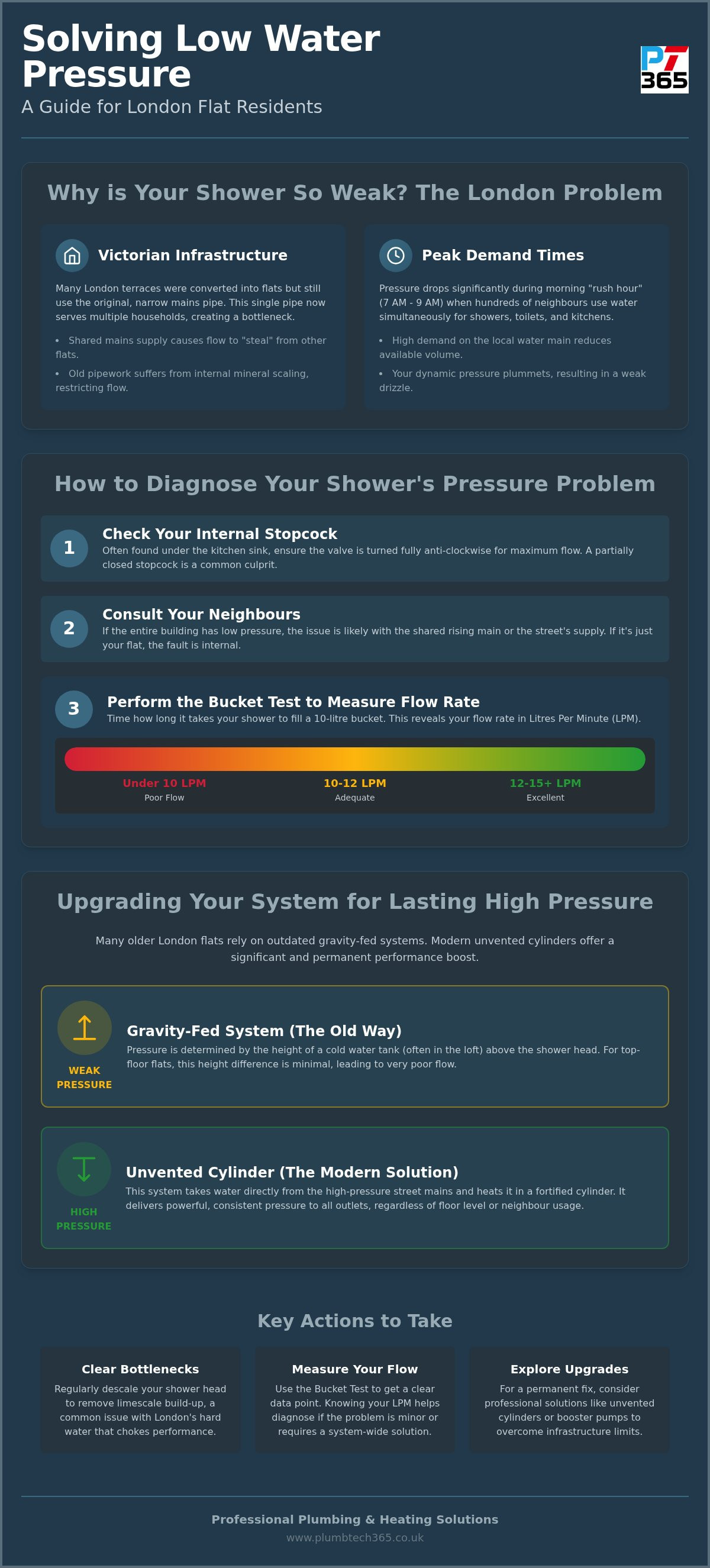 Low water pressure in shower london flat