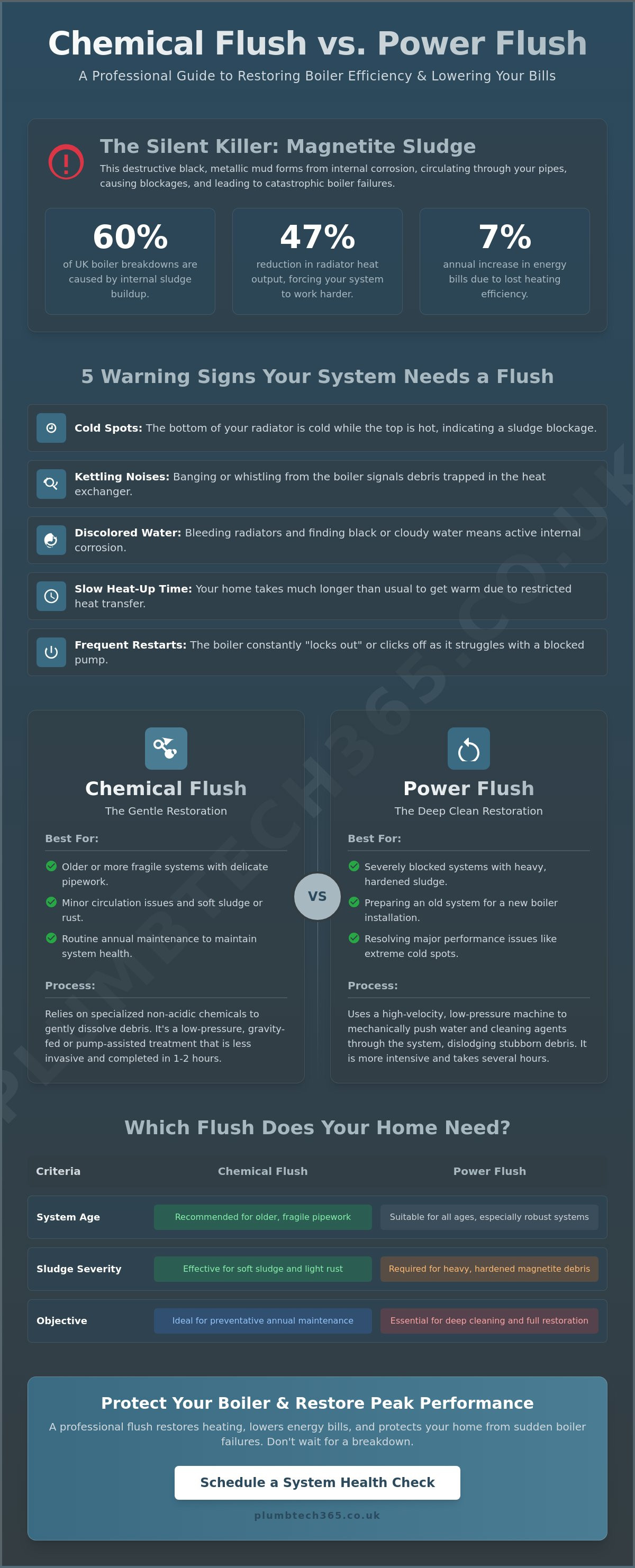 Chemical flush vs power flush