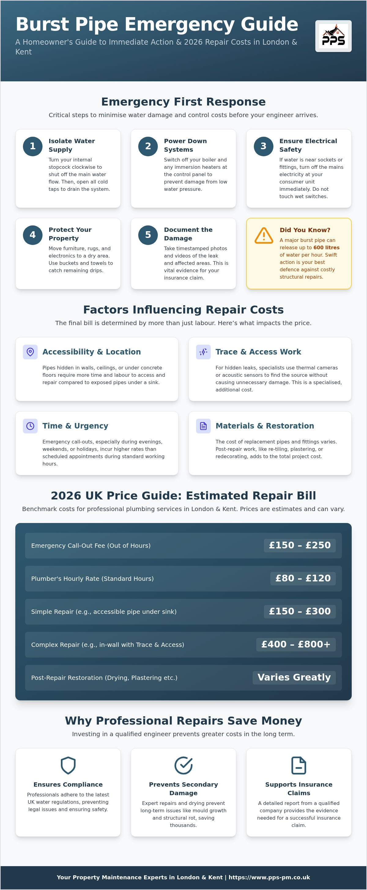 Cost of fixing a burst pipe