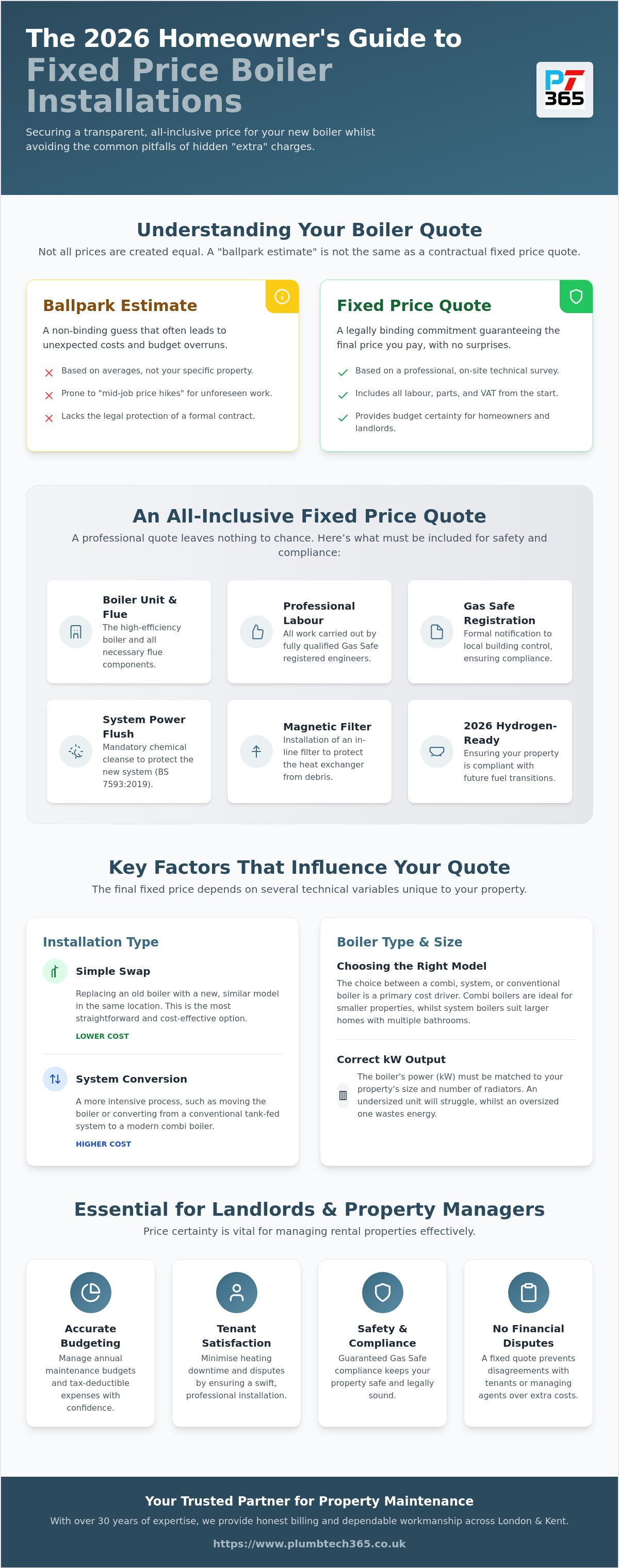Fixed price boiler installation quote