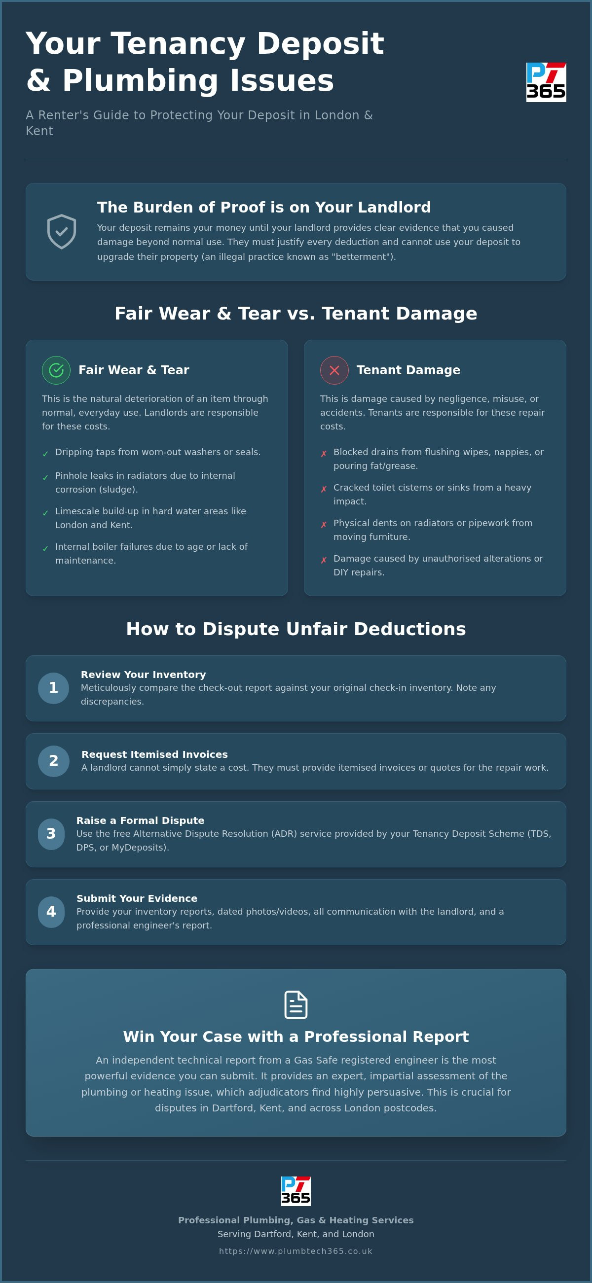 Landlord withholding deposit for plumbing issues