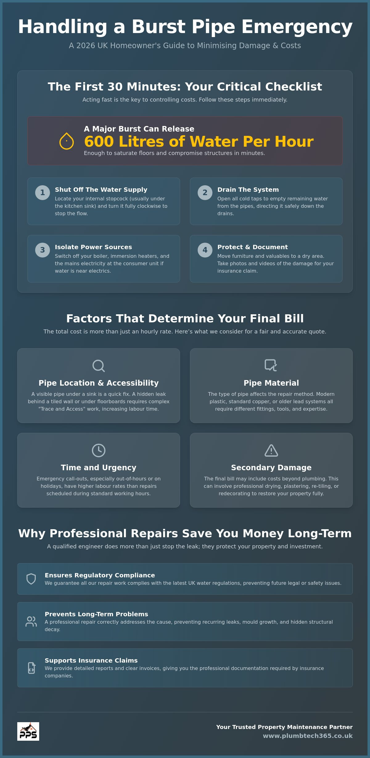 Cost of fixing a burst pipe