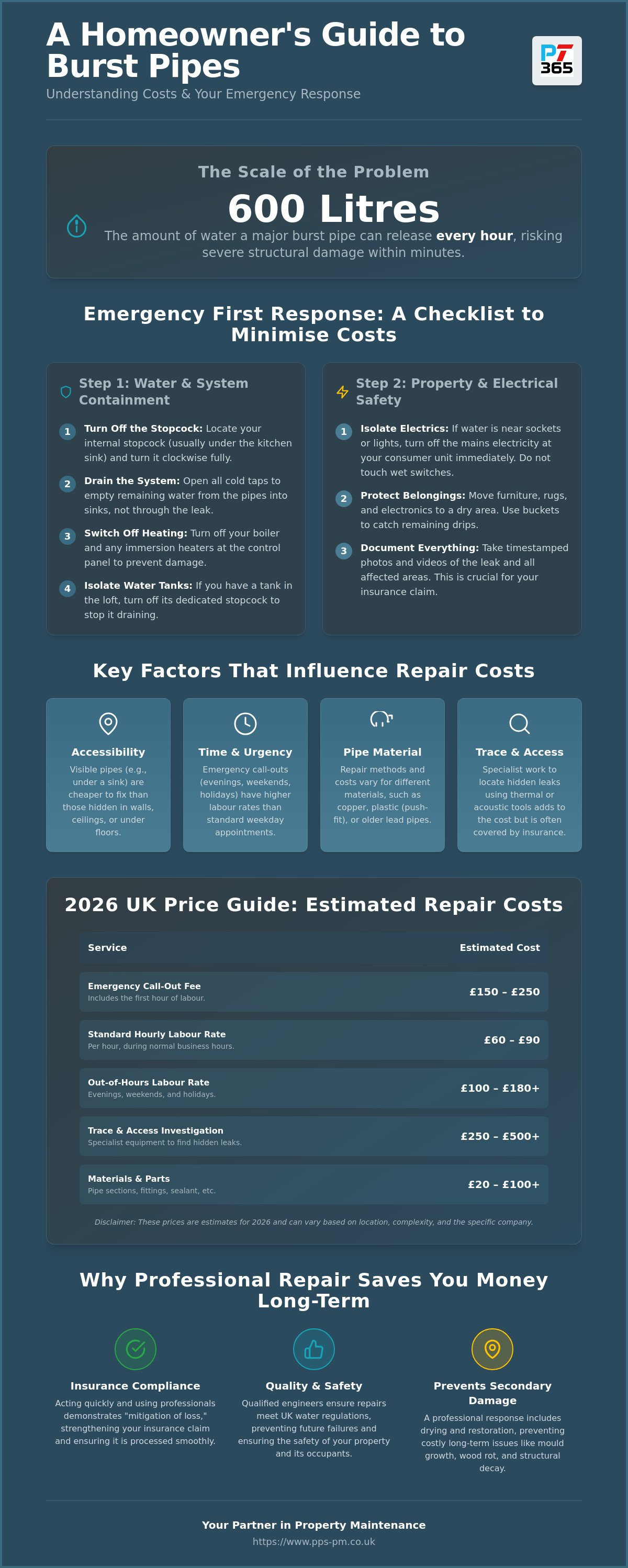 Cost of fixing a burst pipe