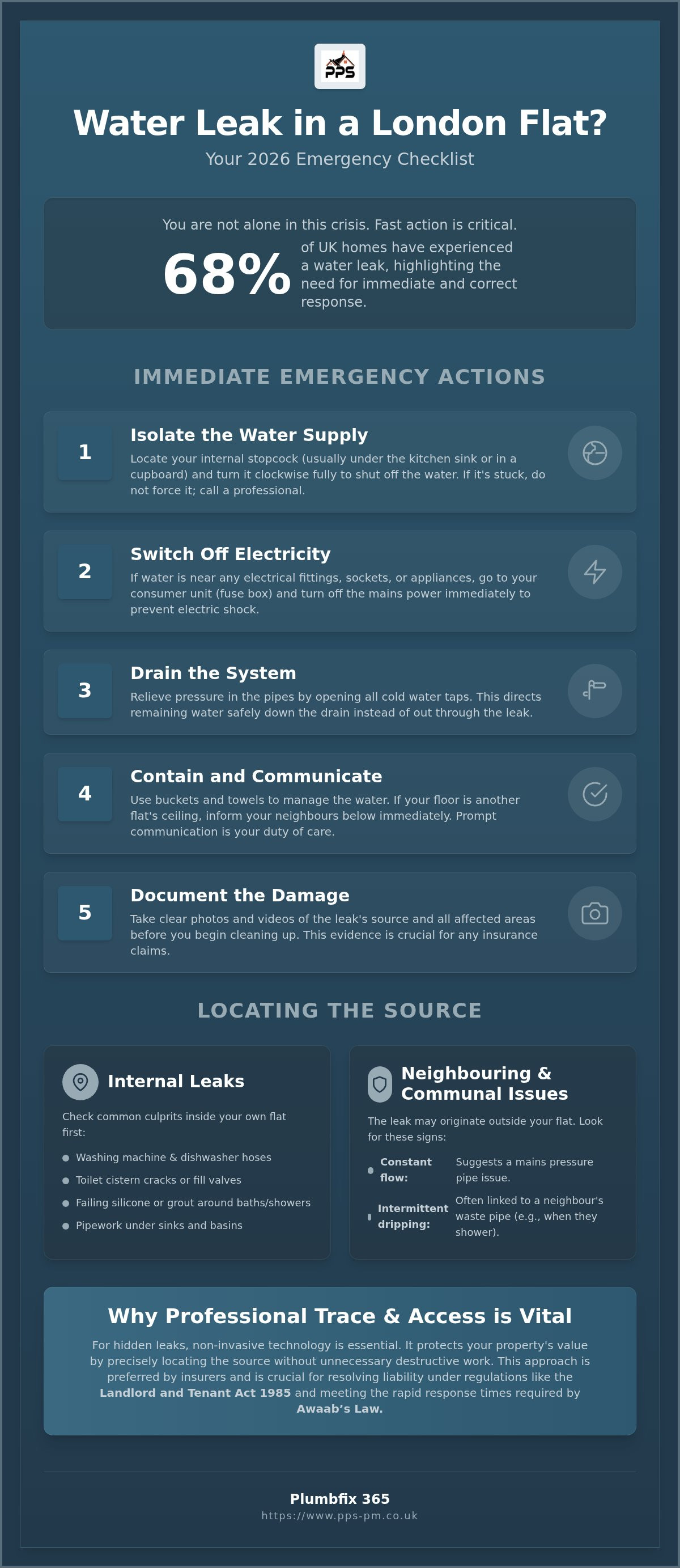 What to do if you have a water leak in a flat London