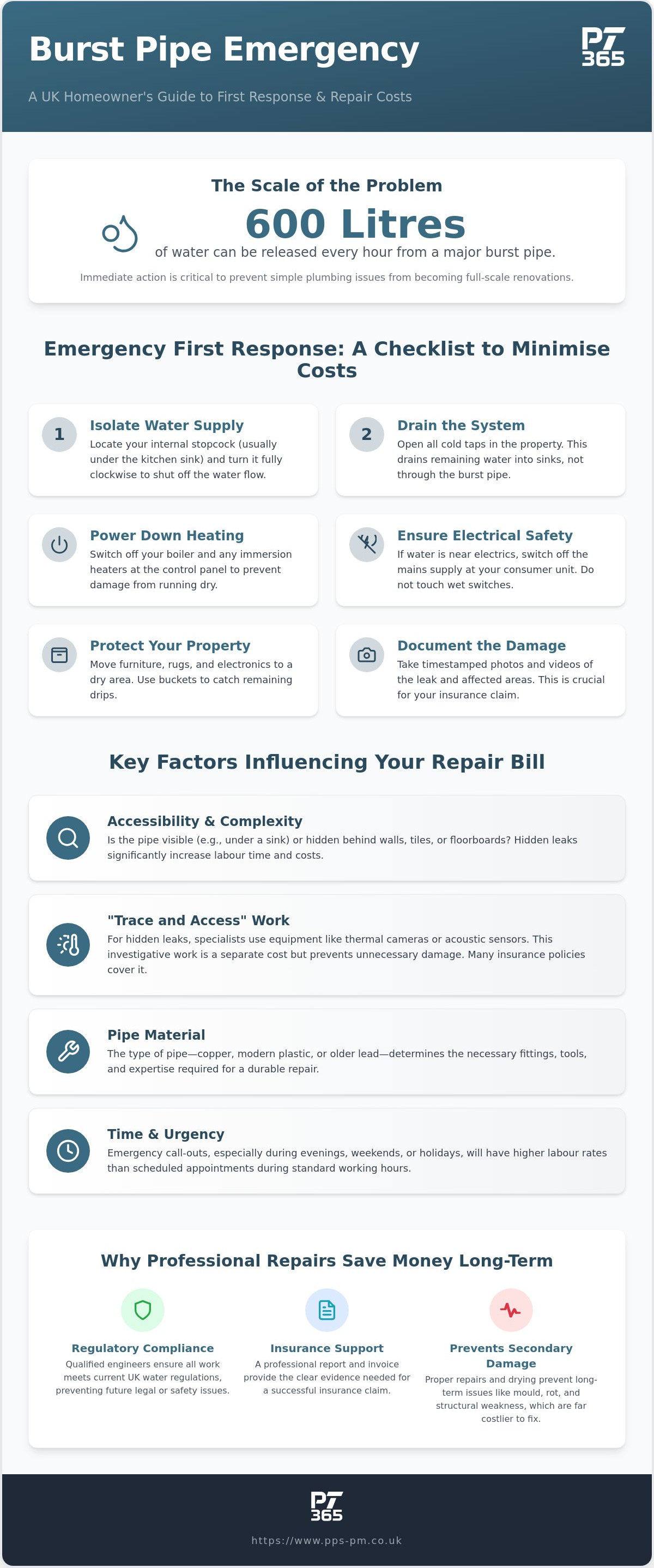 Cost of fixing a burst pipe