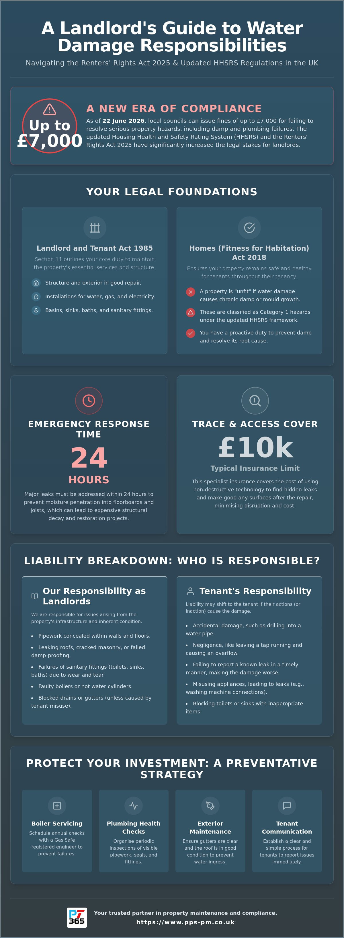 Landlord responsibilities for water damage UK