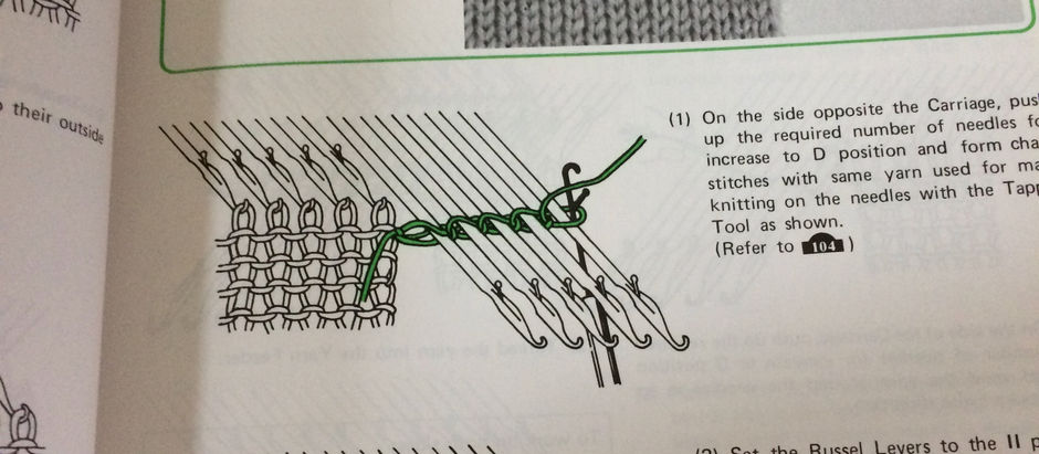 Increase Stitches on a knitting machine